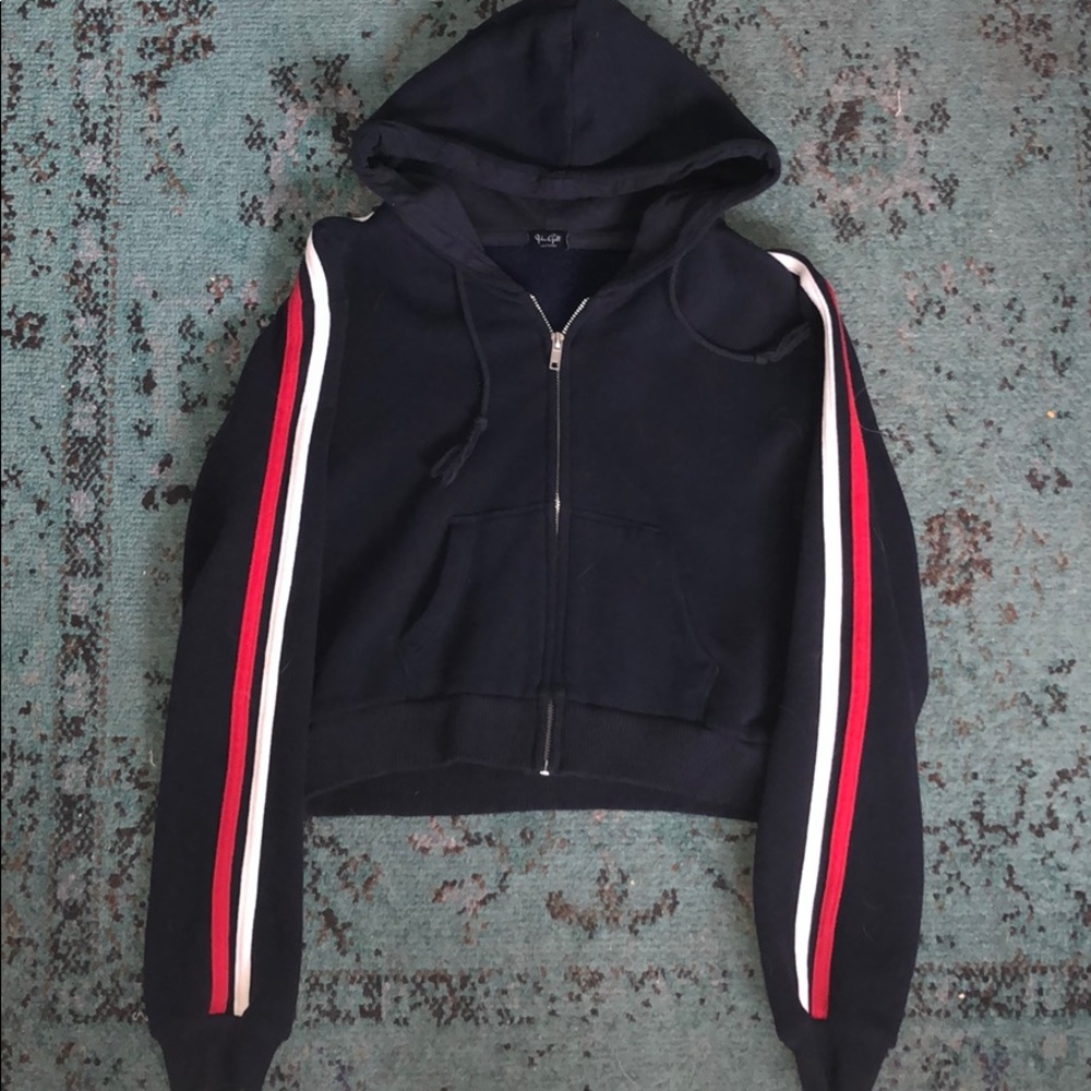 cropped zip up sweatshirt